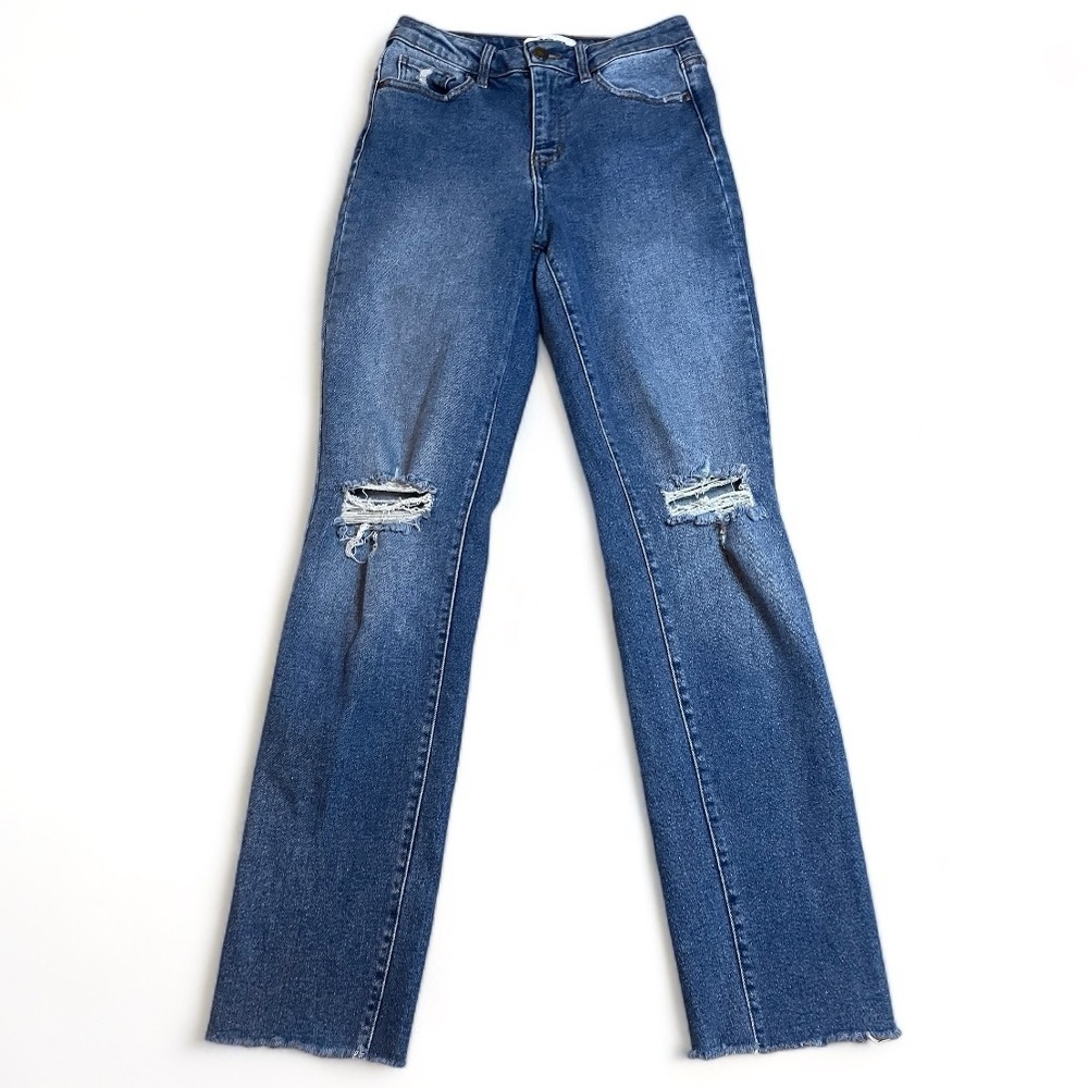 RSQ High Rise Straight Leg Denim‎ Jeans size 25 Woman’s Distressed Spring Fall